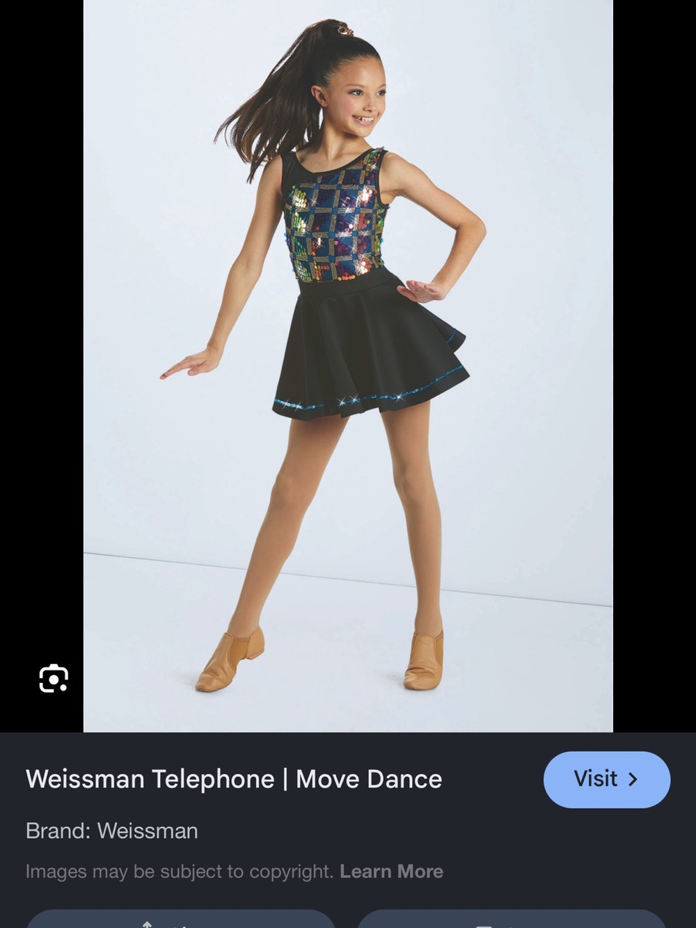 Weissman Bright Blue and Black Dancewear Bodice